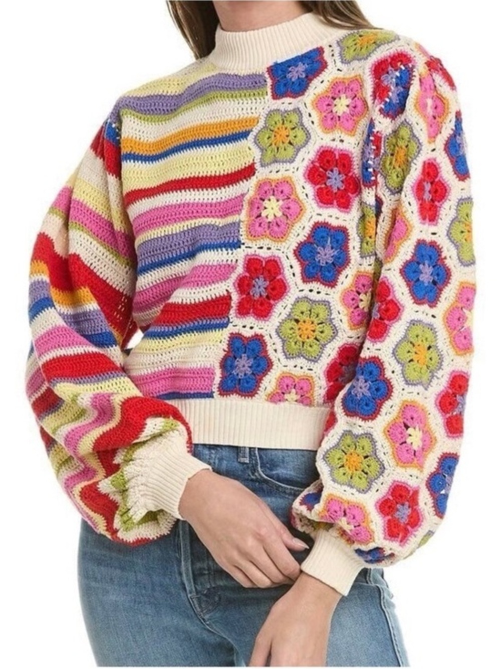 Farm Rio Crochet Sweater